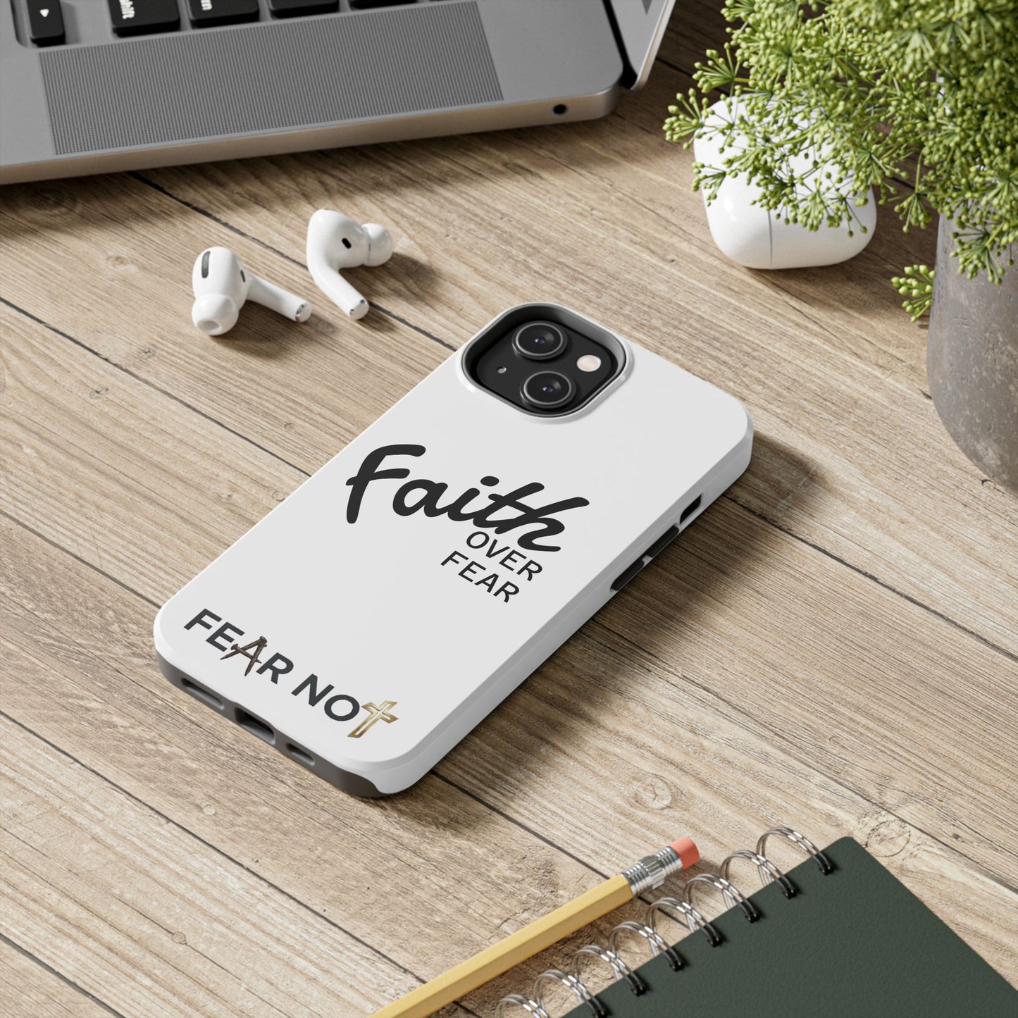 Faith Over Fear Rugged Phone Case