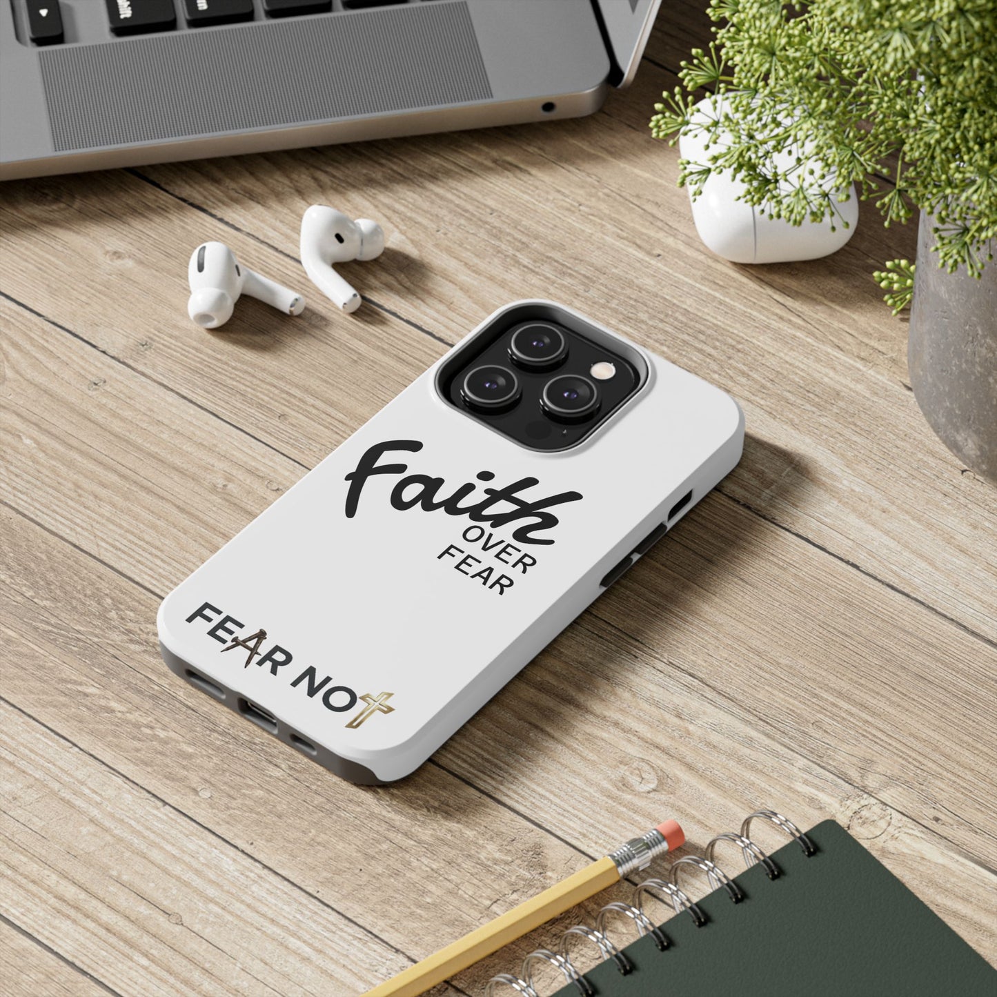 Faith Over Fear Rugged Phone Case