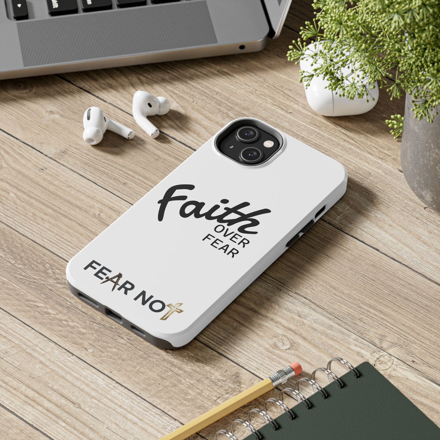 Faith Over Fear Rugged Phone Case