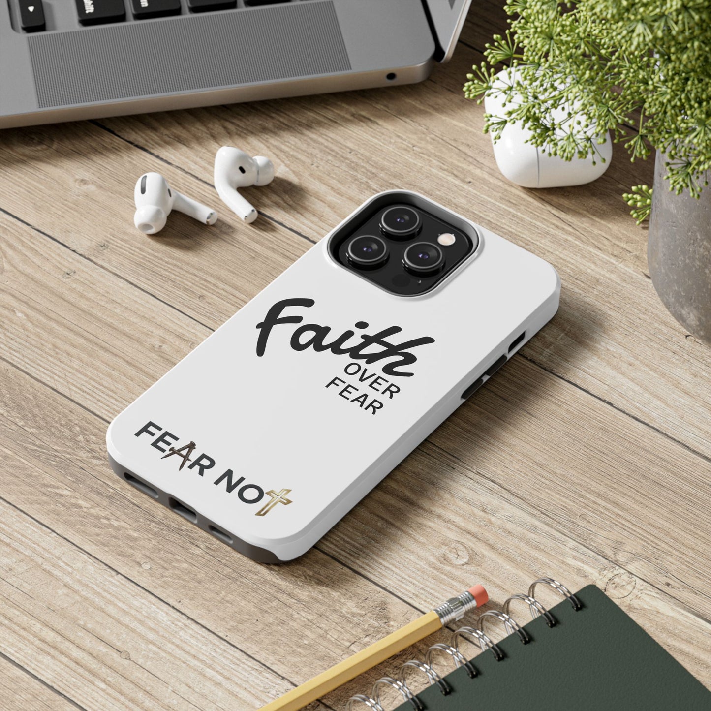 Faith Over Fear Rugged Phone Case